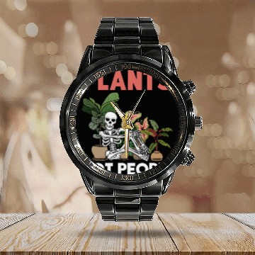 Discover Gardener Skeleton Introvert Garden Plant Lover Calendar Steel Band Watch