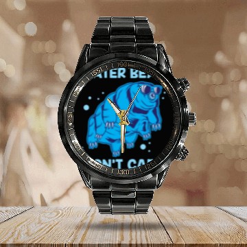 Discover Water Bear Don't Care Tardigrade Microbiology Gift Calendar Steel Band Watch