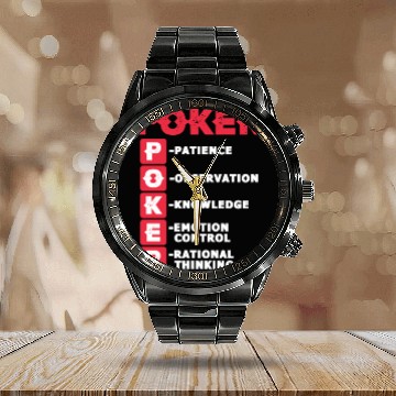 Discover Poker Definition Calendar Steel Band Watch