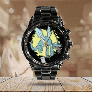 Discover funny Dragon with Axe cute Animal Calendar Steel Band Watch