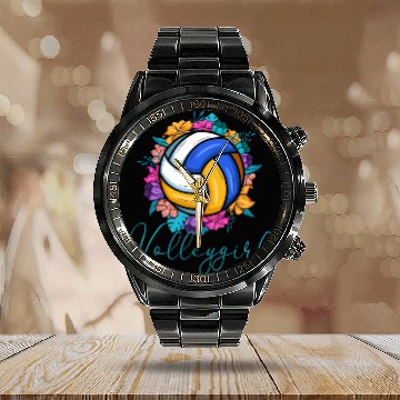Discover Volleygirl Beach Volleyball Calendar Steel Band Watch