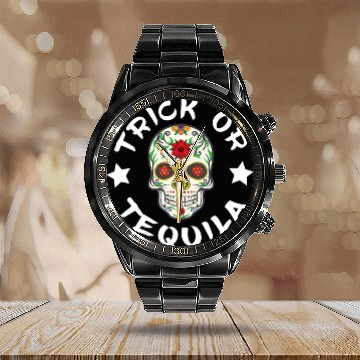 Discover Sugar Skull T - Calendar Steel Band Watch | Trick Or Tequila Calendar Steel Band Watch