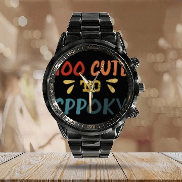 Discover happy halloween Calendar Steel Band Watch