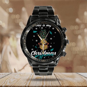 Discover Winter Christmas Pyjama Pineapple Calendar Steel Band Watch