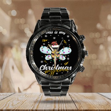 Discover Winter Christmas Pyjama Bee Calendar Steel Band Watch