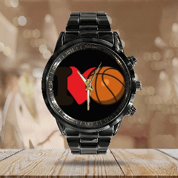 Discover I Love Basketball For Basketball Lover Calendar Steel Band Watch