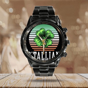Discover O'tallian Gaelic St. Patricks Day Irish Ireland Calendar Steel Band Watch