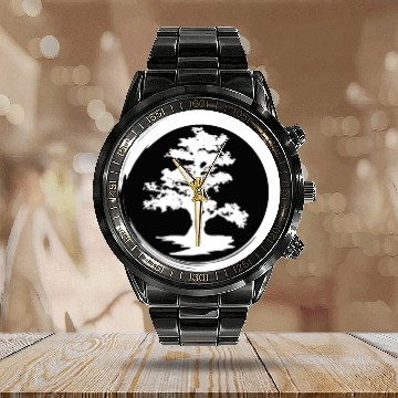 Discover japanese bonsai tree Calendar Steel Band Watch