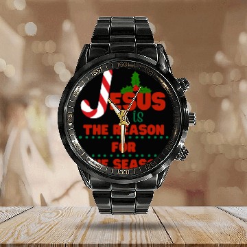 Discover Jesus is the reason for the season Calendar Steel Band Watch