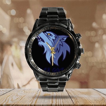Discover Never give up Calendar Steel Band Watch