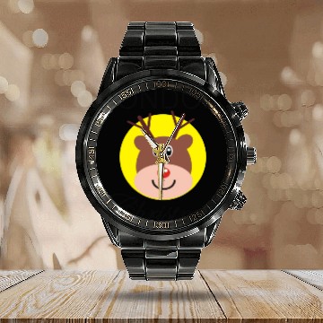 Discover Funny Christmas Rudolph gift for Londoner Calendar Steel Band Watch
