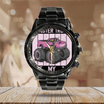 Discover Monster Trucks Are My Jam Vintage Retro Calendar Steel Band Watch