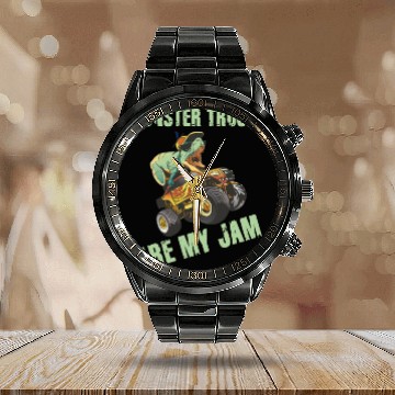 Discover Monster Trucks Are My Jam Vintage Retro Calendar Steel Band Watch