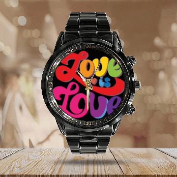 Discover Love is Love LGBT Gay Pride Calendar Steel Band Watch