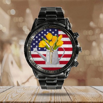 Discover Tulip Gardening Calendar Steel Band Watch
