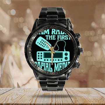 Discover Ham Radio The First Social Media Operator Amateur Calendar Steel Band Watch