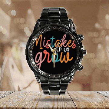Discover Mistakes Help Us Grow Back To School Motivational Calendar Steel Band Watch