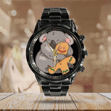 Discover Cute Koala Gingerbread Cookies For Christmas X-mas Calendar Steel Band Watch