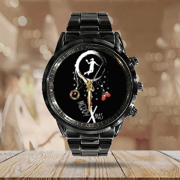 Discover Winter dreamcatcher Christmas Handball girl Calendar Steel Band Watch