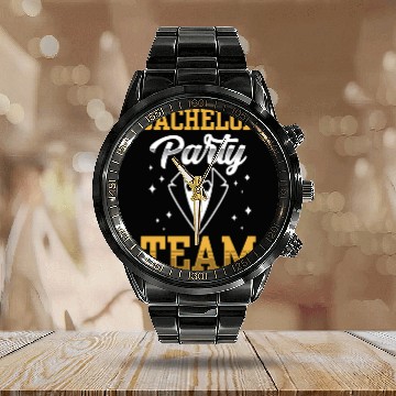 Discover Bachelor Party Team Bride Groom Calendar Steel Band Watch