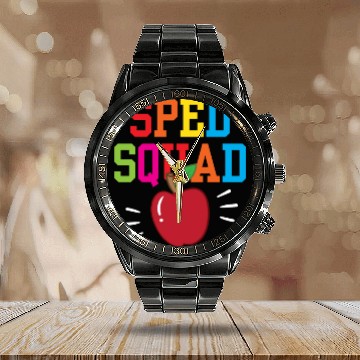 Discover Sped Squad Teacher Special Education Awareness Calendar Steel Band Watch