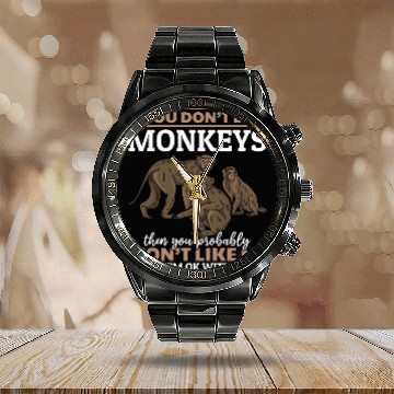 Discover Orangutan Monkey Lover - Chimpanzee Orangutan Monk Calendar Steel Band Watch