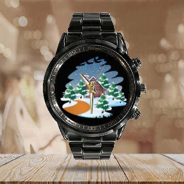 Discover design Winter Calendar Steel Band Watch