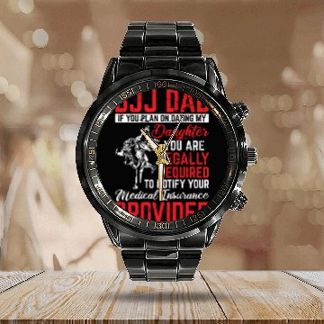 Discover BJJ Dad Protector Funny Brazilian Jiu Jitsu Father Calendar Steel Band Watch