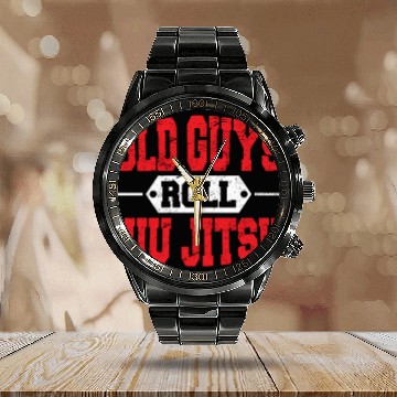 Discover Brazilian Jiu Jitsu Old Guys Roll BJJ Training Jiu Calendar Steel Band Watch