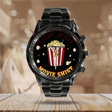 Discover I'm Just Here For The Popcorn Cinama Movie Theater Calendar Steel Band Watch