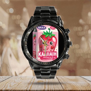 Discover Strawberry Milk Kawaii Calendar Steel Band Watch