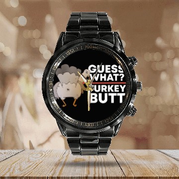 Discover Guess What Turkey Butt (Chicken Butt) Thanksgiving Calendar Steel Band Watch
