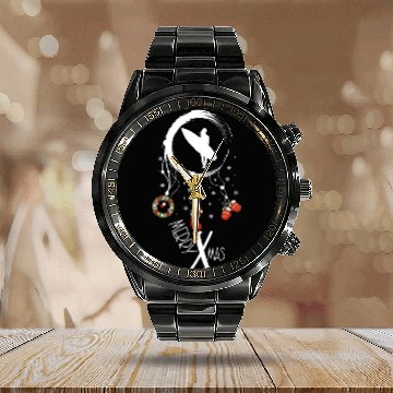 Discover Winter dreamcatcher Christmas Surfer girl Calendar Steel Band Watch