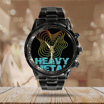 Discover Heavy Metal Frequency Rocking Metal Fan Hard rock Calendar Steel Band Watch