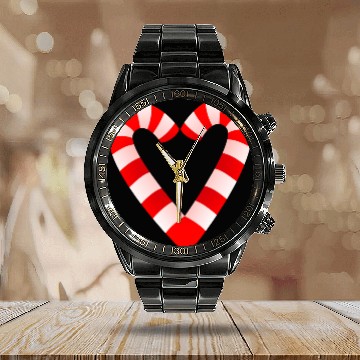 Discover Candy Cane Hearts Calendar Steel Band Watch Christmas Xmas Holidays