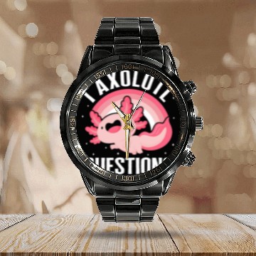 Discover Axolotl Calendar Steel Band Watch, I Axolotl Questions Rainbow Cute