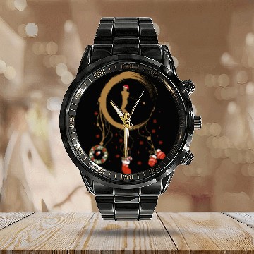 Discover Winter dreamcatcher Christmas Hammer throwing Calendar Steel Band Watch