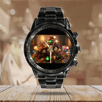 Discover Christmas 25 Calendar Steel Band Watch