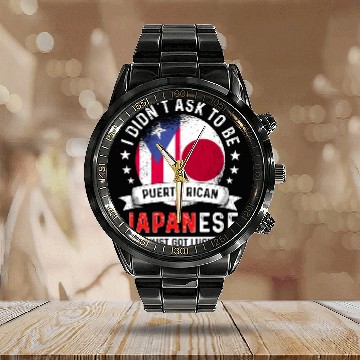 Discover Puerto Rico Flag Japan Grown Got Lucky Calendar Steel Band Watch