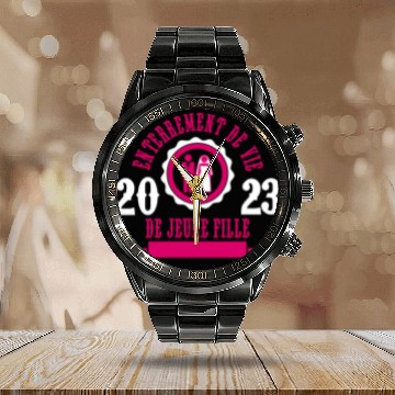 Discover Funny Wedding bride bachelorette party 2023 Calendar Steel Band Watch