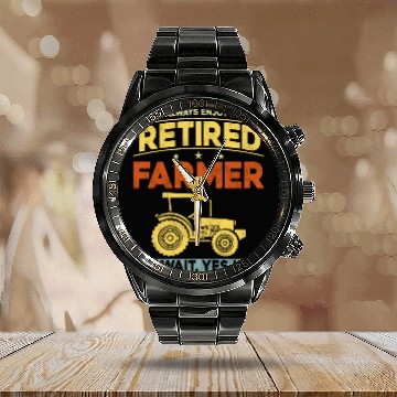 Discover Farming Farmer Retired Vintage Calendar Steel Band Watch