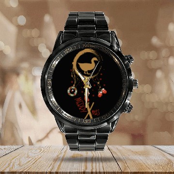 Discover Winter dreamcatcher Christmas Duck Calendar Steel Band Watch