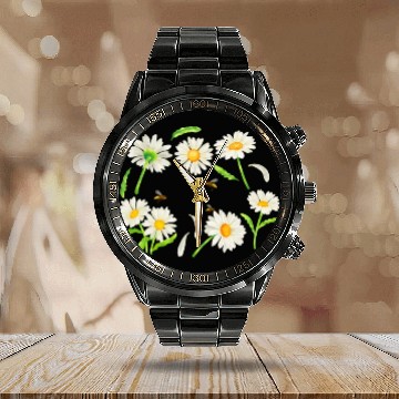 Discover Marguerites Daisy Summer Daisies Flower Garden Calendar Steel Band Watch