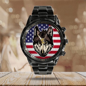 Discover Wolf Calendar Steel Band Watch
