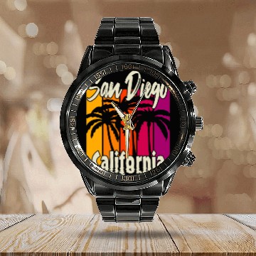 Discover Vintage San Diego California Calendar Steel Band Watch