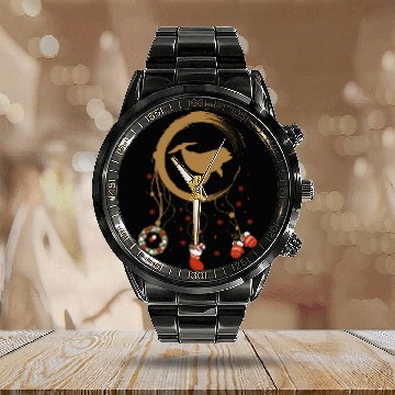 Discover Winter dreamcatcher Christmas Dolphin Calendar Steel Band Watch