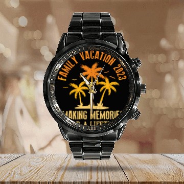 Discover Family Vacation 2023 Making Memories Calendar Steel Band Watch
