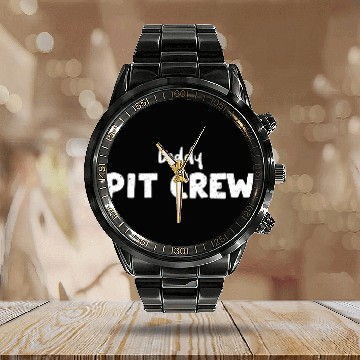 Discover Daddy Pit Crew - Birthday Calendar Steel Band Watch