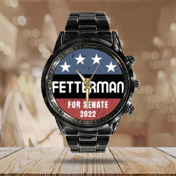 Discover John Fetterman for Senate 2022 Pennsylvania Calendar Steel Band Watch