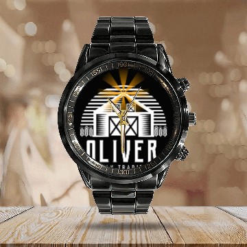 Discover Oliver Farming Equipment Calendar Steel Band Watch